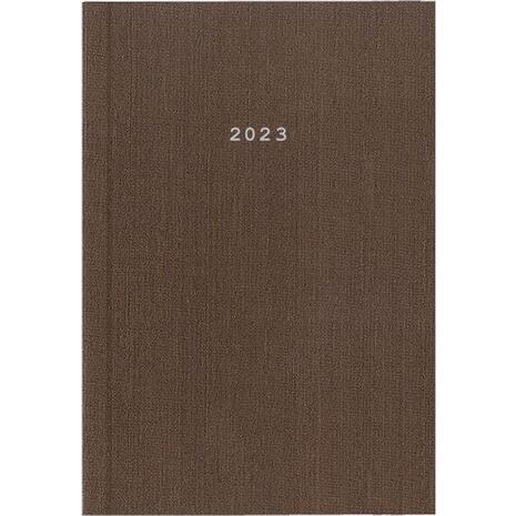 Ημερολόγιο ημερήσιο NEXT Fabric δετό 12x17cm 2023 καφέ